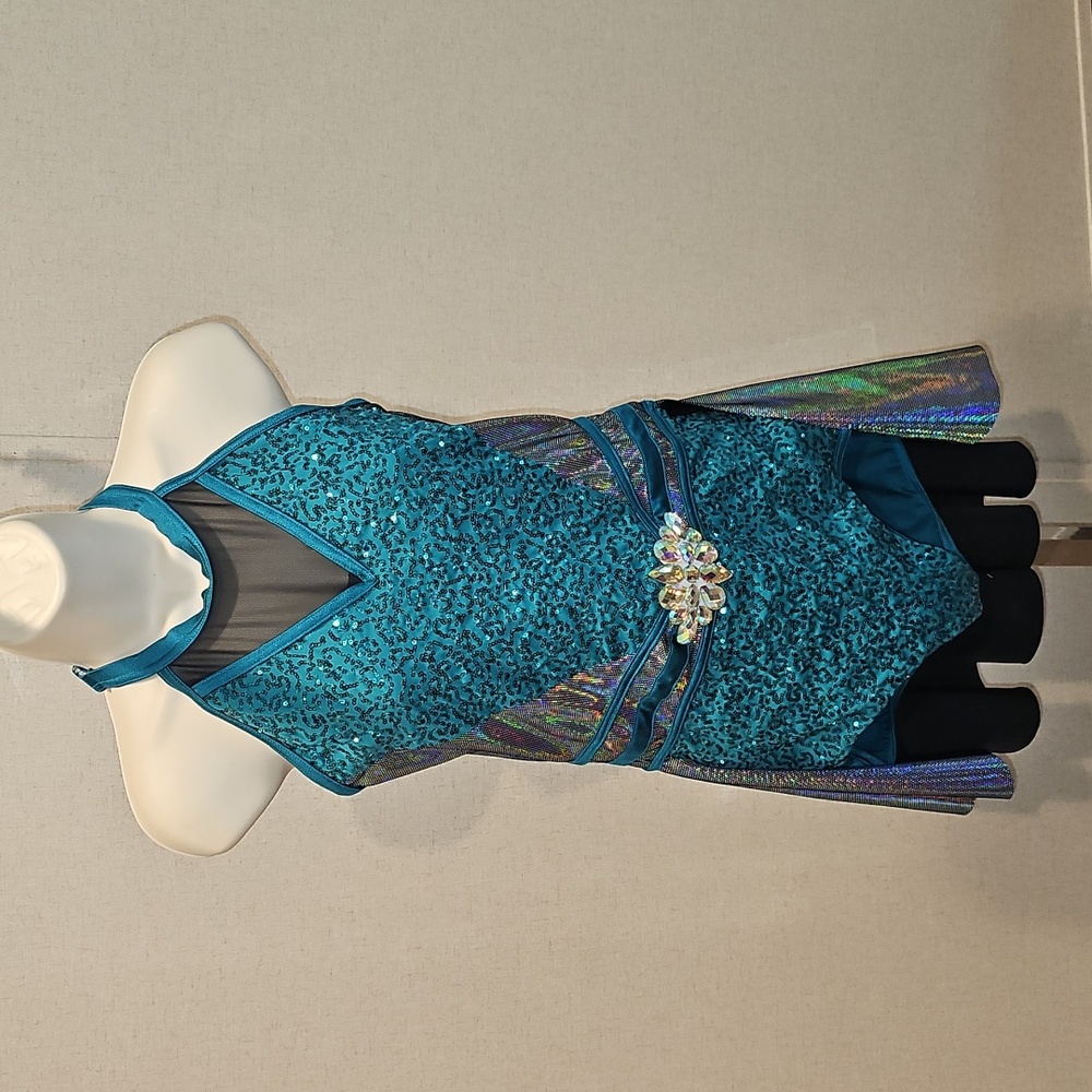 Weissman Teal and Black Dance Costume